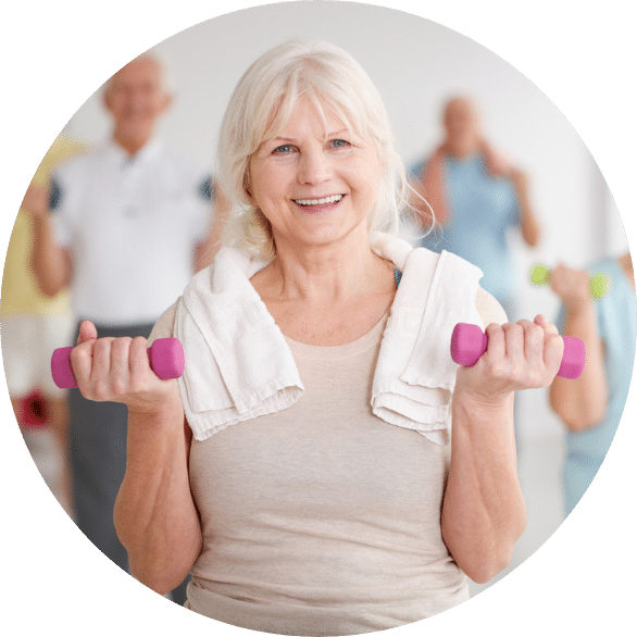 Elderly Woman Lifting Weights