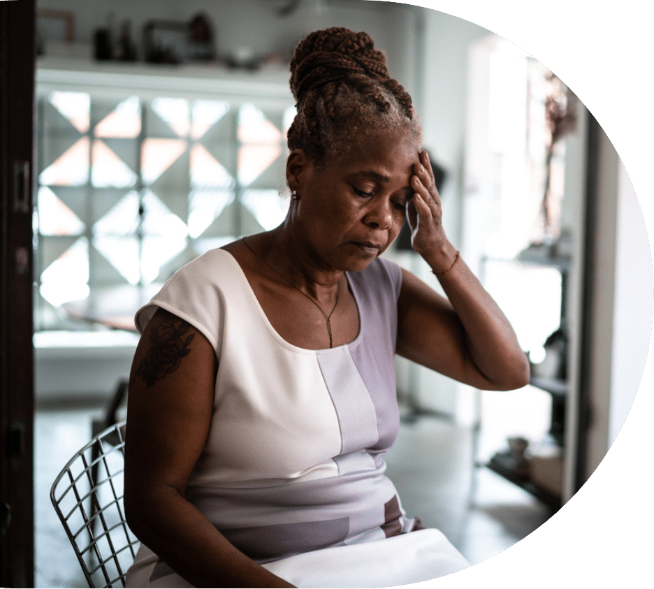 sick elder woman with senior pneumonia