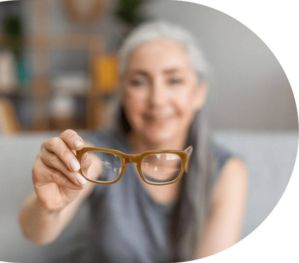 Woman Showing Glasses