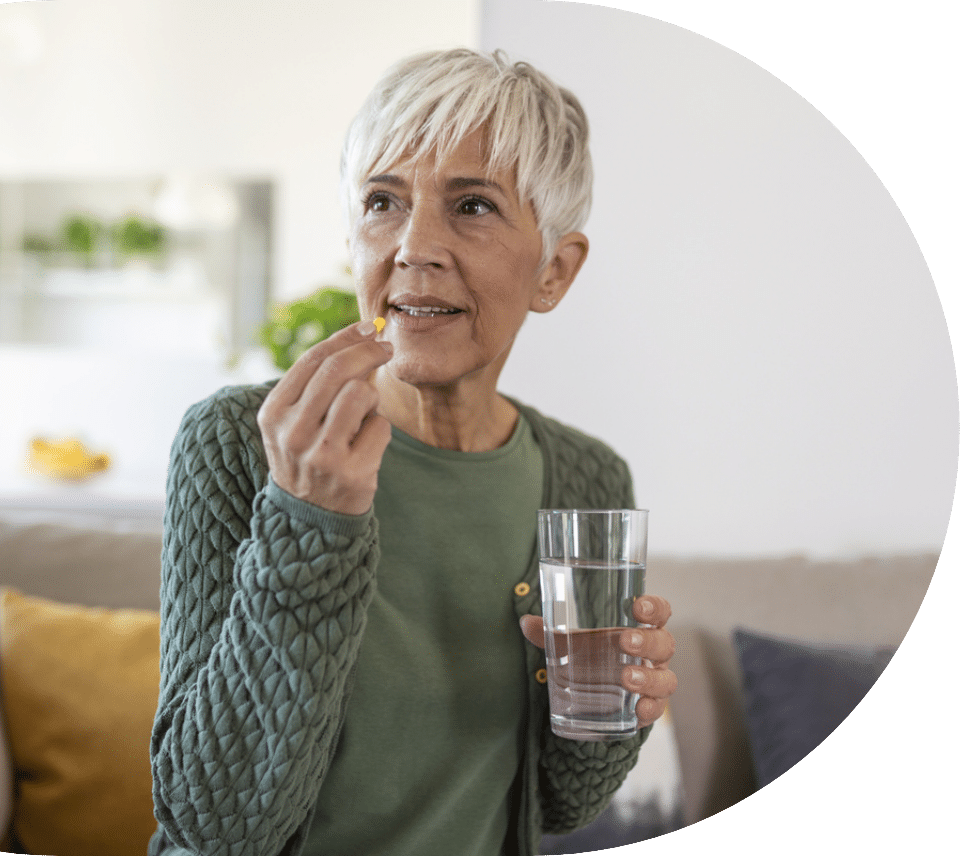 Older woman taking hydrochlorothiazide for high blood pressure